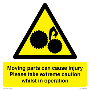 Moving parts can cause injury Please take extreme caution whilst in operation
